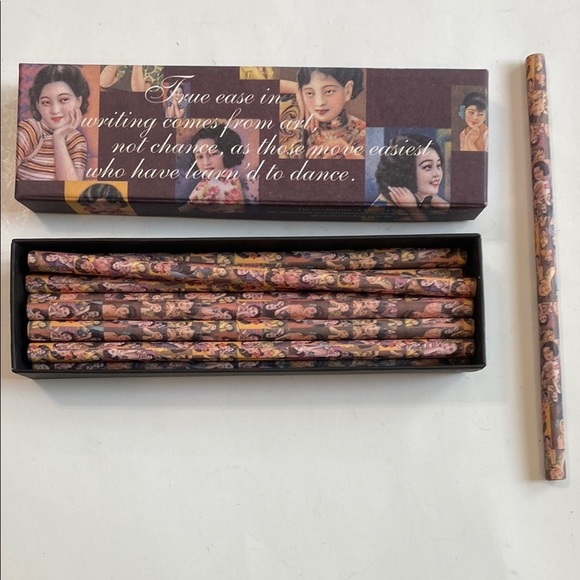 Other - Artistic Pencil Set with Asian Design 11 pencils and box
